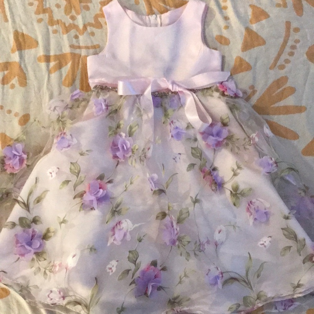 Rare edition pink dress with flowers 2T